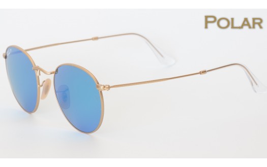 Ray-Ban Round Flash Lenses Polarised (RB3447 112/4L 50mm) saules brilles